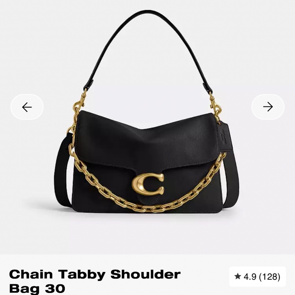 Coach Chain Tabby Shoulder Bag 30, Black